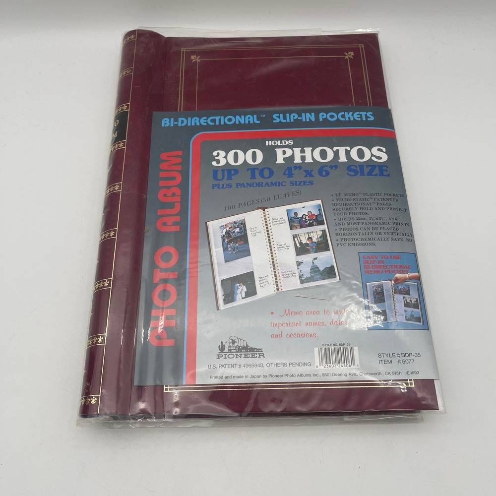 Pioneer Burgundy Photo Album 300 Pockets 4x6 Panoramic BDP-35 Made in Japan